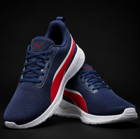 PUMA FLEXRUN SPORTS SHOES – NAVY BLUE & RED PERFORMANCE SNEAKERS