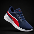 PUMA FLEXRUN SPORTS SHOES – NAVY BLUE & RED PERFORMANCE SNEAKERS