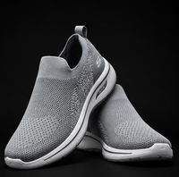 SKECHERS ARCH FIT SLIP-ON WALKING SHOES - LIGHT GREY COMFORT SNEAKERS