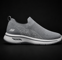 SKECHERS ARCH FIT SLIP-ON WALKING SHOES - LIGHT GREY COMFORT SNEAKERS