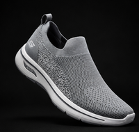 SKECHERS ARCH FIT SLIP-ON WALKING SHOES - LIGHT GREY COMFORT SNEAKERS