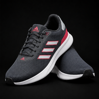 ADIDAS MEN'S GREY RUNNING SHOES | BREATHABLE LIGHTWEIGHT SPORTS SNEAKERS